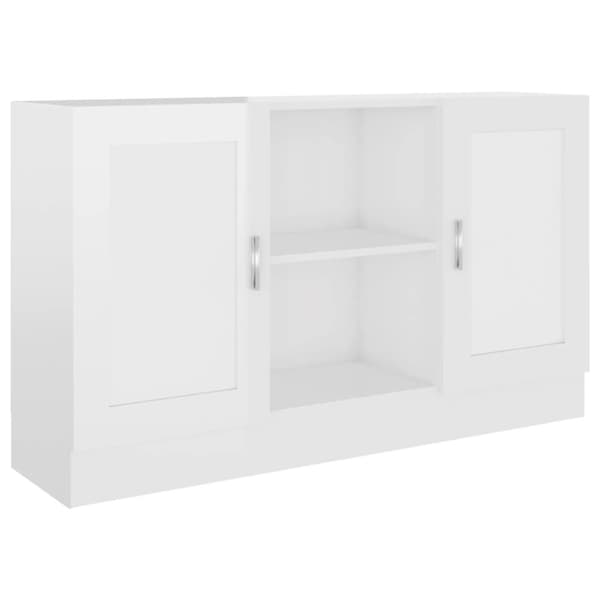 The Living Store Förvaringsskåp vit högglans 120x30,5x70 cm konstruerat trä -  Skänkar & serveringsbord