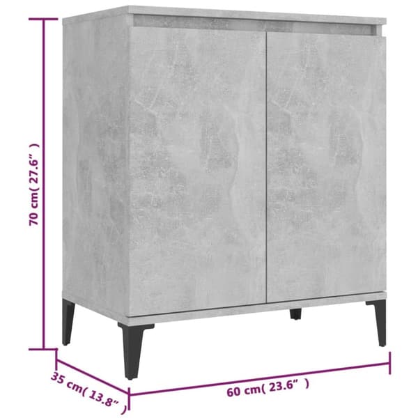 The Living Store Skänk betonggrå 60x35x70 cm konstruerat trä -  Skänkar & serveringsbord