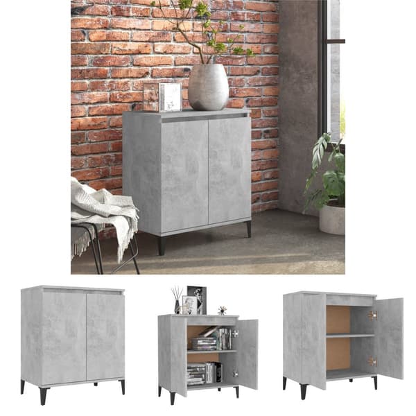 The Living Store Skänk betonggrå 60x35x70 cm konstruerat trä -  Skänkar & serveringsbord