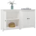 Pikkukuva 4 / 9: The Living Store Senkit 2 kpl valkoinen 70x35x80 cm täysi mänty -  Tarjoilupöydät & senkit