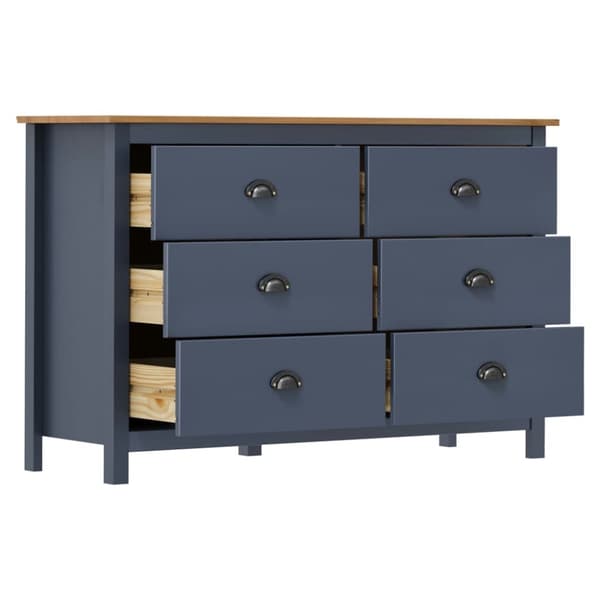 The Living Store Skänk Hill grå 125x40x80 cm massiv furu - Skänkar & serveringsbord