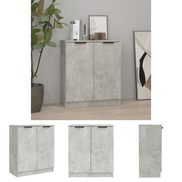 The Living Store Byrå betonggrå 60x30x70 cm konstruerat trä - Skänkar & serveringsbord