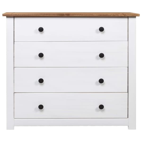 The Living Store sideskab 80 x 40 x 73 cm fyrretræ hvid Panama -  Skænke