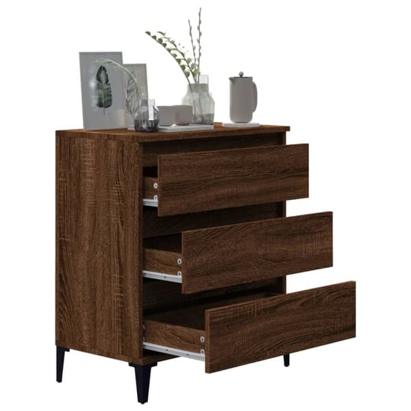 The Living Store skænk 60x35x70 cm konstrueret træ brun egetræsfarve - Skænke
