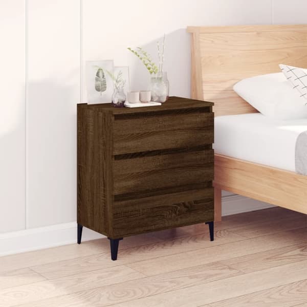 The Living Store skænk 60x35x70 cm konstrueret træ brun egetræsfarve - Skænke