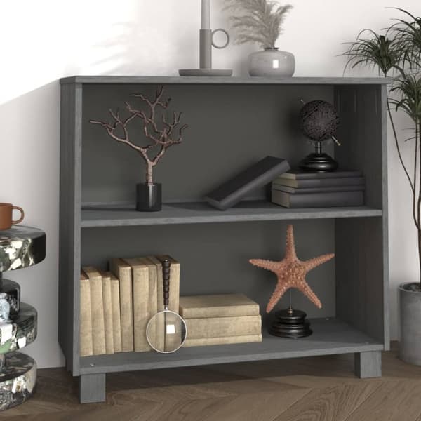 The Living Store Sivupöytä HAMAR tummanharmaa 85x35x80 cm täysi mänty - Tarjoilupöydät & senkit