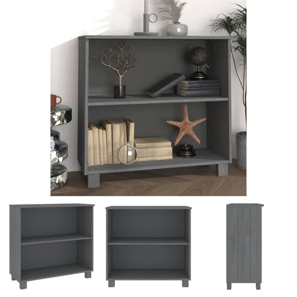 The Living Store Sivupöytä HAMAR tummanharmaa 85x35x80 cm täysi mänty -  Tarjoilupöydät & senkit