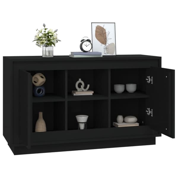 The Living Store Senkki musta 102x35x60 cm tekninen puu -  Tarjoilupöydät & senkit