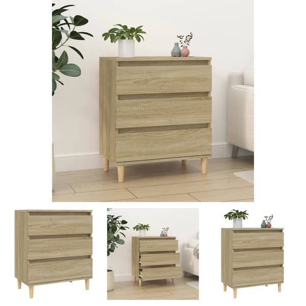 The Living Store skænk 60x35x70 cm konstrueret træ sonoma-eg - Skænke