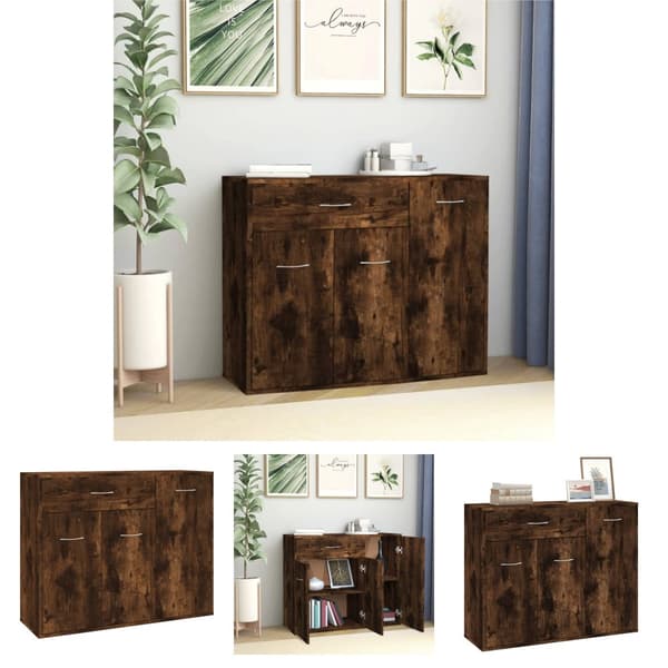 The Living Store Senkki savutammi 88x30x70 cm tekninen puu -  Tarjoilupöydät & senkit