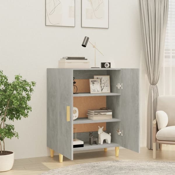 The Living Store Senkki betoninharmaa 70x34x90 cm tekninen puu - Tarjoilupöydät & senkit