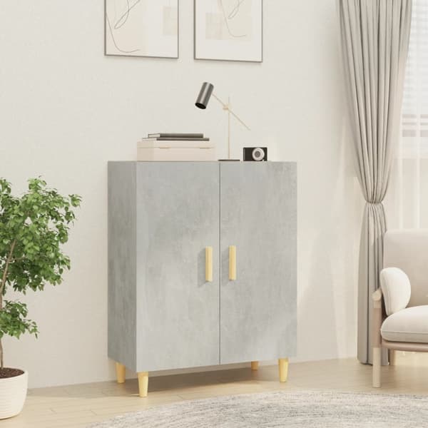 The Living Store Senkki betoninharmaa 70x34x90 cm tekninen puu - Tarjoilupöydät & senkit