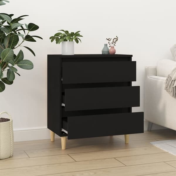 The Living Store Byrå svart 60x35x70 cm konstruerat trä -  Skänkar & serveringsbord