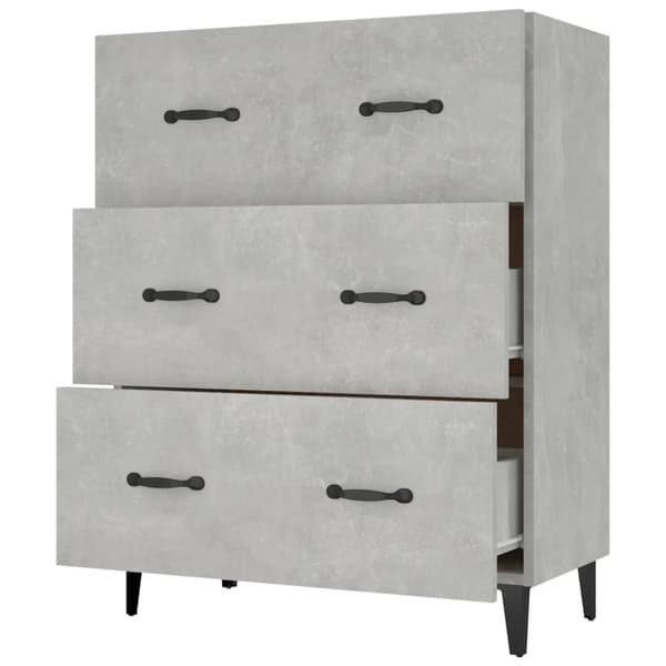 The Living Store Skänk betonggrå 69,5x34x90 cm konstruerat trä - Skänkar & serveringsbord
