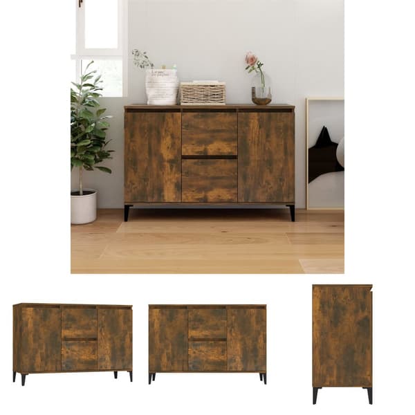 The Living Store Senkki savutammi 104x35x70 cm tekninen puu - Tarjoilupöydät & senkit