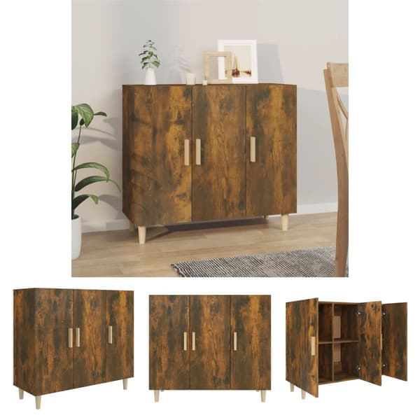 The Living Store Senkki savutammi 90x34x80 cm tekninen puu -  Tarjoilupöydät & senkit