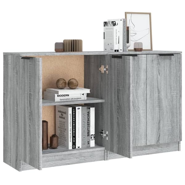 The Living Store Skänkar 2 st grå sonoma 60x30x70 cm konstruerat trä -  Skänkar & serveringsbord