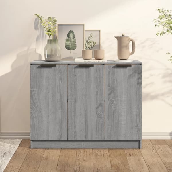 The Living Store Byrå grå sonoma 90,5x30x70 cm konstruerat trä -  Skänkar & serveringsbord