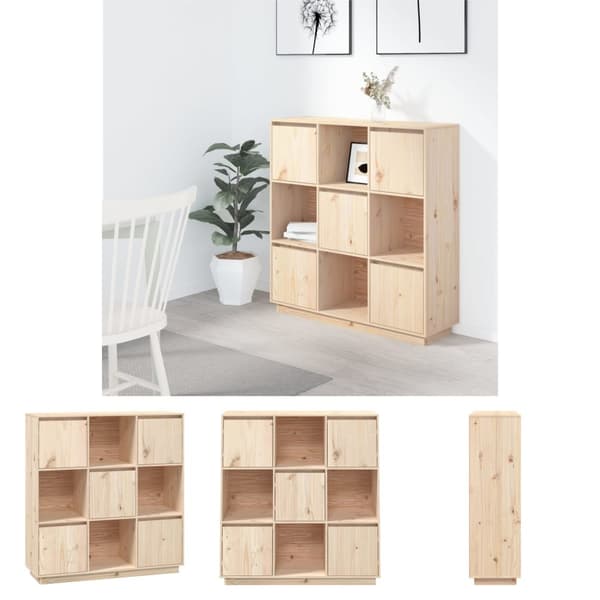 The Living Store reol 110,5x35x117 cm massivt fyrretræ - Skænke
