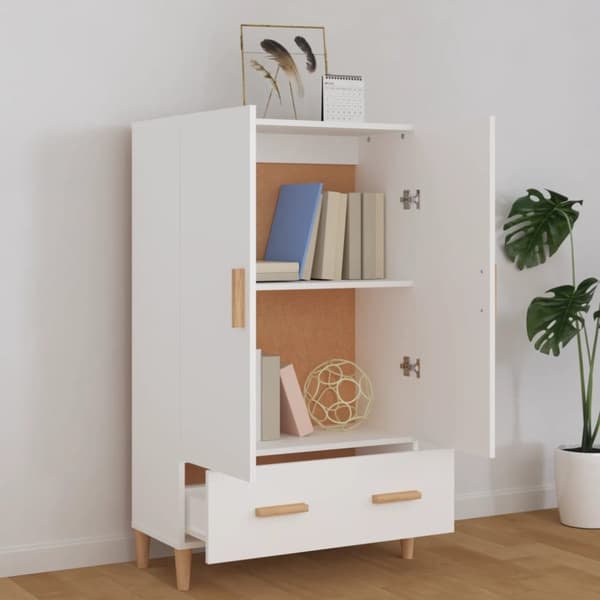 The Living Store Kaappi valkoinen 70x31x115 cm tekninen puu -  Tarjoilupöydät & senkit