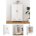 Pikkukuva 1 / 10: The Living Store Kaappi valkoinen 70x31x115 cm tekninen puu -  Tarjoilupöydät & senkit
