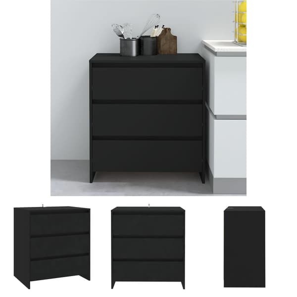The Living Store skænk 70x41x75 cm spånplade sort - Skænke