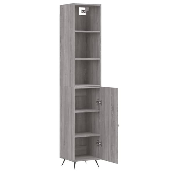The Living Store Högskåp grå sonoma 34,5x34x180 cm konstruerat trä -  Skänkar & serveringsbord