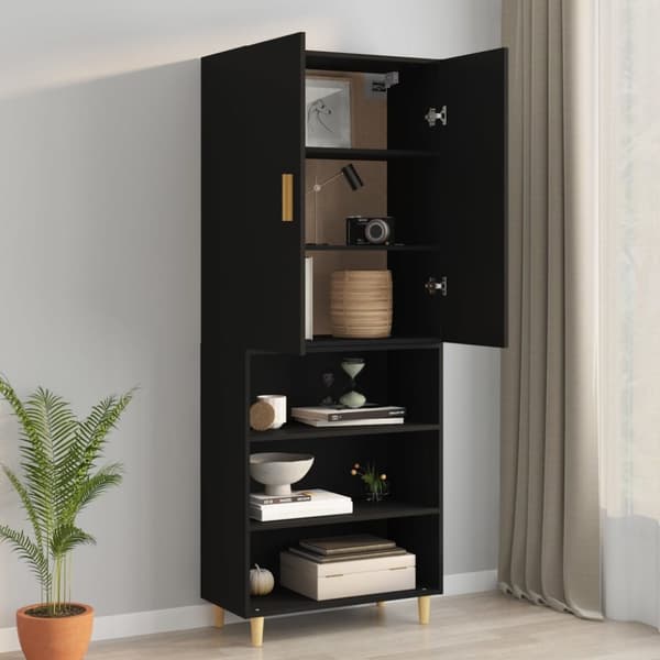 The Living Store Väggskåp svart 69,5x34x90 cm - Skänkar & serveringsbord