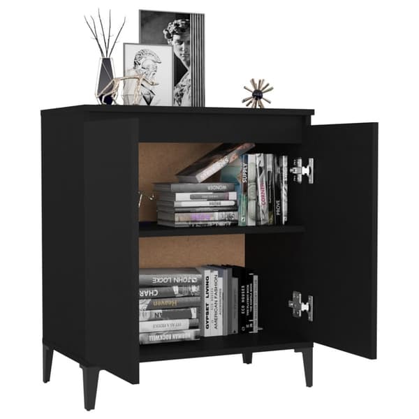The Living Store Skåp svart 60x35x70 cm konstruerat trä -  Skänkar & serveringsbord
