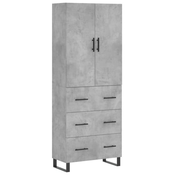 The Living Store højskab 69,5x34x180 cm konstrueret træ betongrå - Skænke
