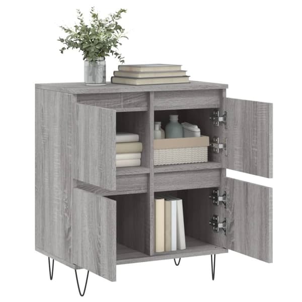 The Living Store Senkki harmaa Sonoma 60x35x70 cm tekninen puu - Tarjoilupöydät & senkit