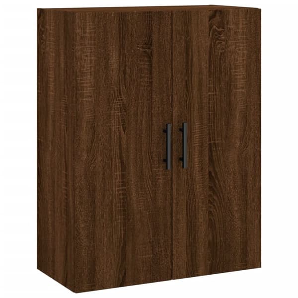 The Living Store væghængt skab 69,5x34x90 cm konstrueret træ brun egetræsfarve - Skænke