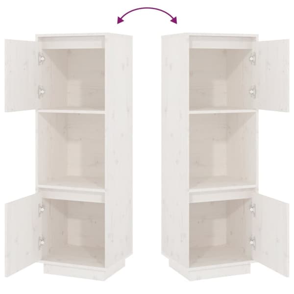The Living Store højskab 38x35x117 cm massivt fyrretræ hvid -  Skænke
