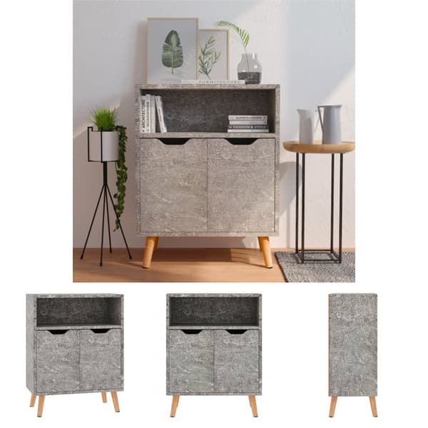 The Living Store skænk 60x30x72 cm konstrueret træ betongrå -  Skænke