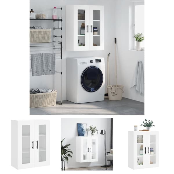 The Living Store væghængt skab 69,5x34x90 cm hvid -  Skænke