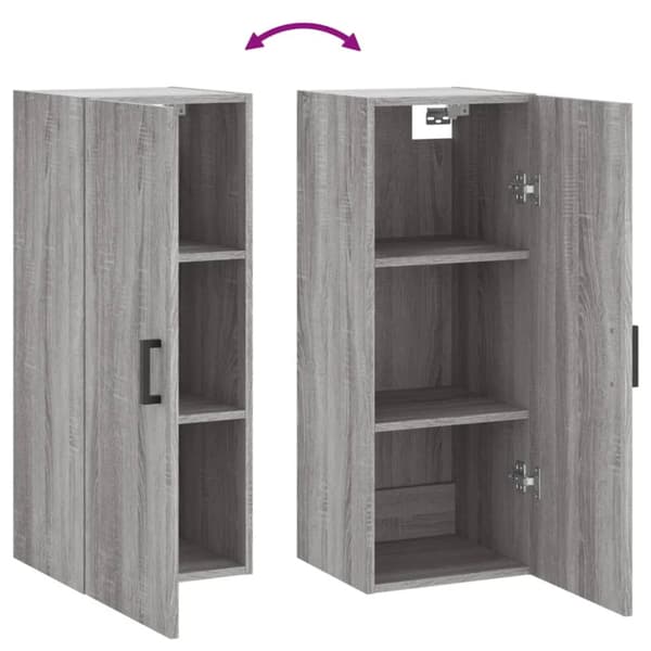 The Living Store vægskab 34,5x34x90 cm grå sonoma-eg - Skænke