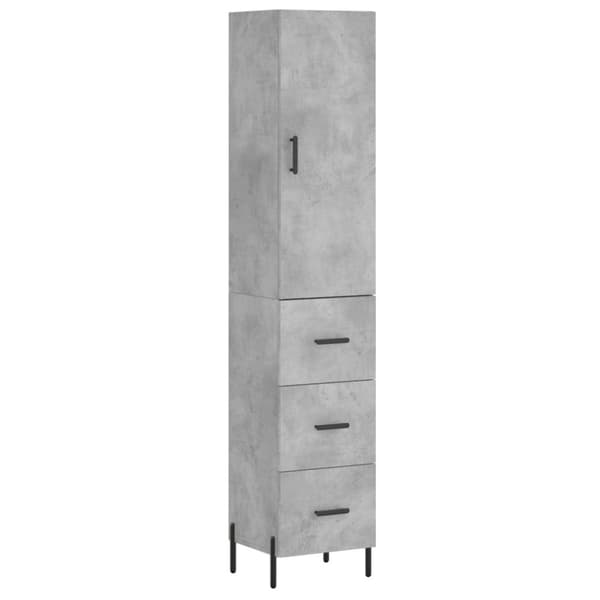 The Living Store skab 34,5x34x180 cm konstrueret træ betongrå -  Skænke