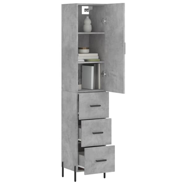 The Living Store skab 34,5x34x180 cm konstrueret træ betongrå -  Skænke