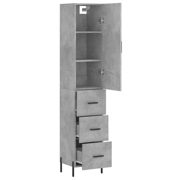 The Living Store skab 34,5x34x180 cm konstrueret træ betongrå - Skænke