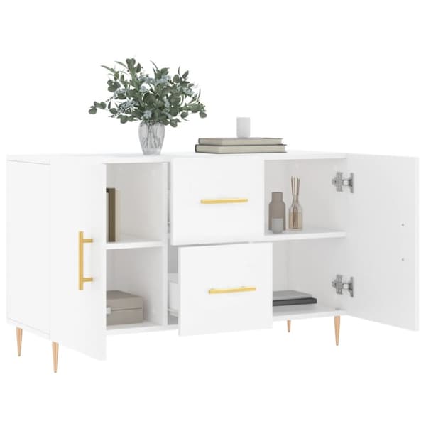 The Living Store skænk 100x36x60 cm konstrueret træ hvid - Skænke