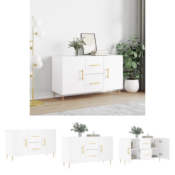 The Living Store skænk 100x36x60 cm konstrueret træ hvid - Skænke