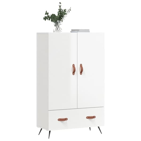 The Living Store Högskåp vit högglans 69,5x31x115 cm konstruerat trä -  Skänkar & serveringsbord