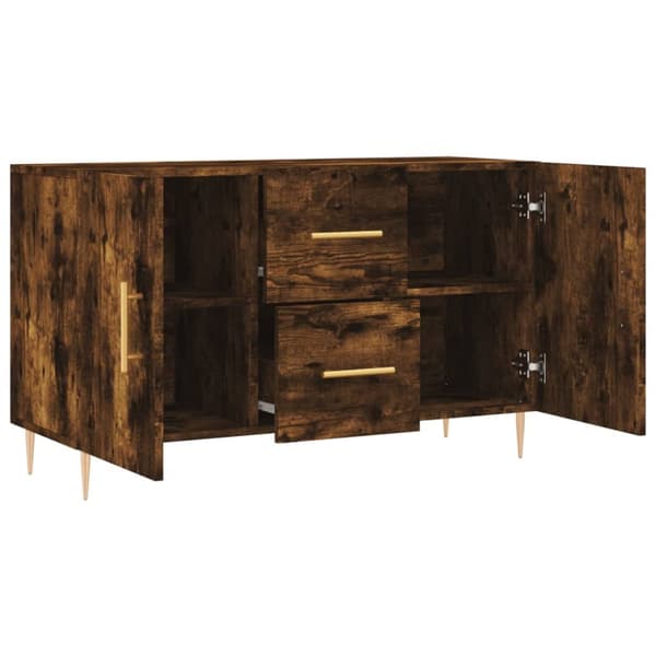The Living Store skænk 100x36x60 cm konstrueret træ røget egetræsfarve - Skænke