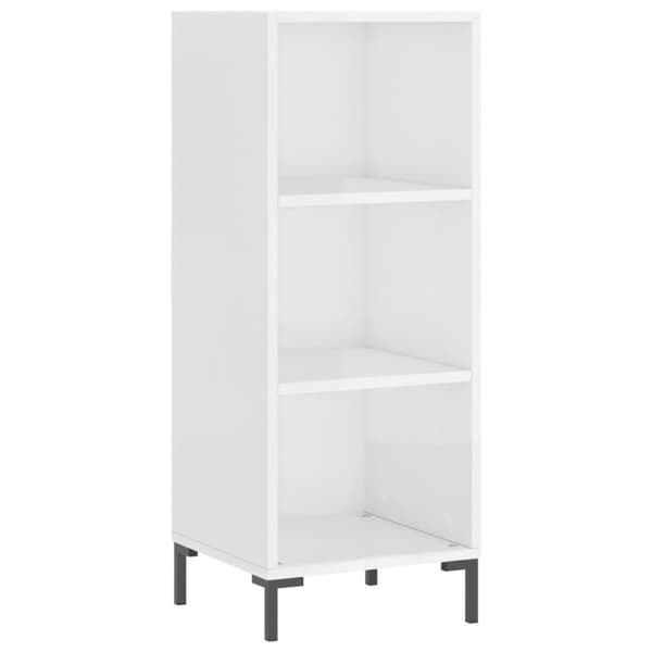 The Living Store Högskåp vit högglans 34,5x34x180 cm konstruerat trä - Skänkar & serveringsbord