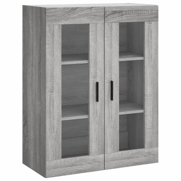 The Living Store væghængt skab 69,5x34x90 cm konstrueret træ grå sonoma-eg - Skænke