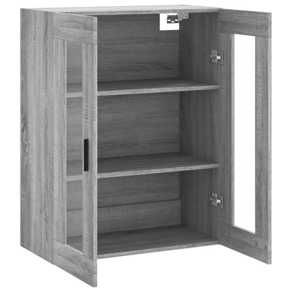 The Living Store væghængt skab 69,5x34x90 cm konstrueret træ grå sonoma-eg - Skænke