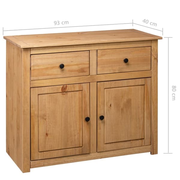 The Living Store Skänk 93x40x80 cm massiv furu panama - Skänkar & serveringsbord