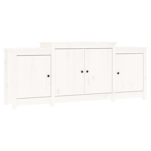 The Living Store Skänk wit 164x37x68 cm massiv furu - Skänkar & serveringsbord