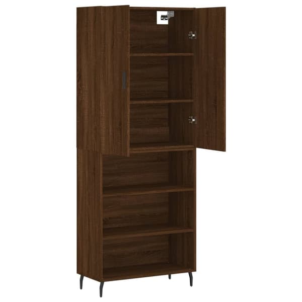 The Living Store højskab 69,5x34x180 cm konstrueret træ brun egetræsfarve - Skænke