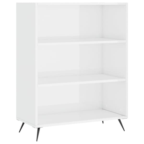 The Living Store Högskåp högglans vit 69,5x34x180 cm konstruerat trä - Skänkar & serveringsbord